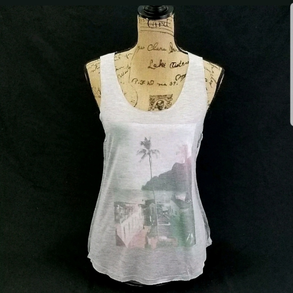 Sleeveless tank top t-shirt beach print  BC10